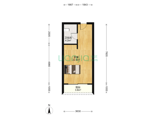 天目观山月 1室0厅1卫 42平方