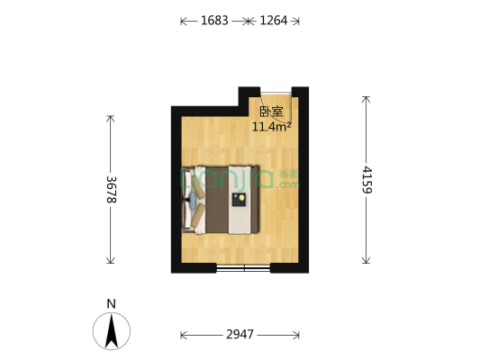 团安新村 1室0厅0卫 64平方