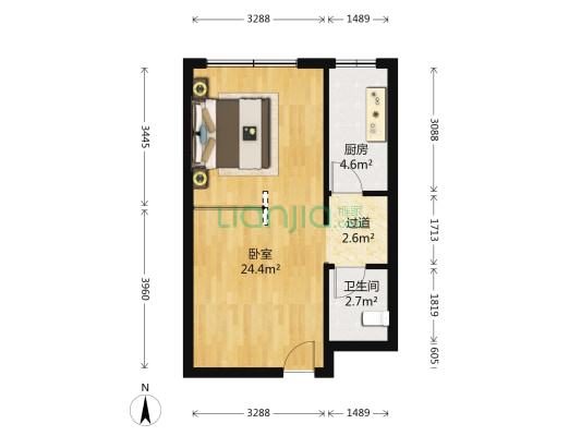 天业龙奥天街 1室0厅1卫 56平方