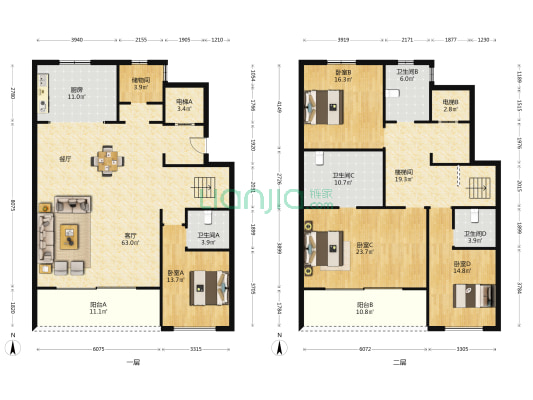 绿城溪上雲庐 4室1厅4卫 290平方
