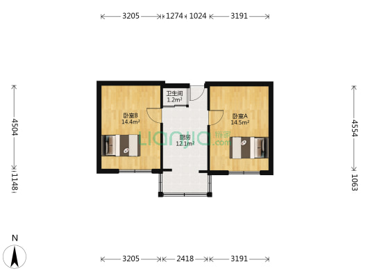 牛心屯二街 2室0厅1卫 57平方