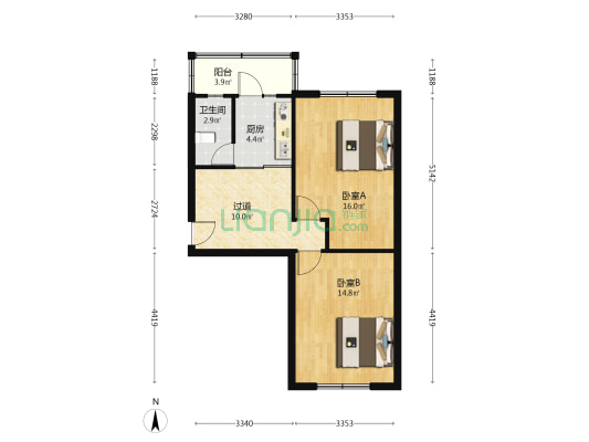 沈铁新光佳园 2室0厅1卫 67平方