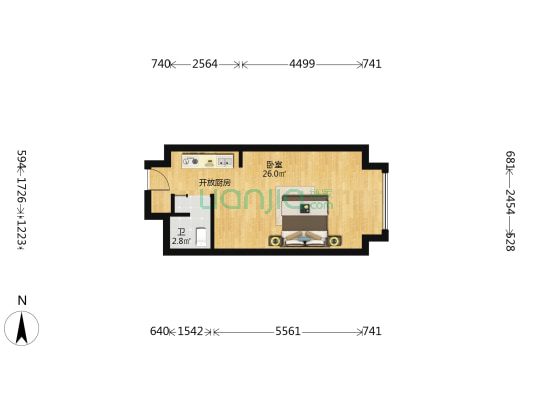 荟聚之光 1室0厅1卫 45平方