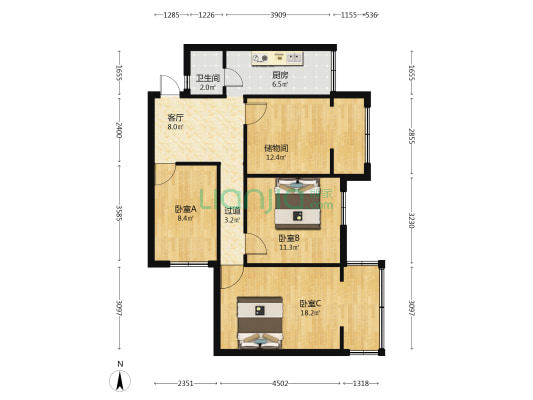 科华巷4号 3室1厅1卫 74平方