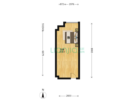 曙光大厦 1室0厅0卫 53平方