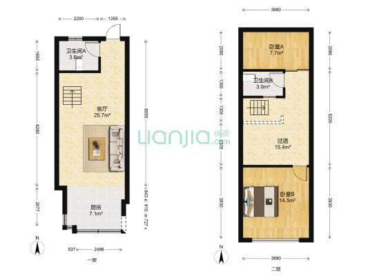 永利·新居时代 2室1厅2卫 49平方