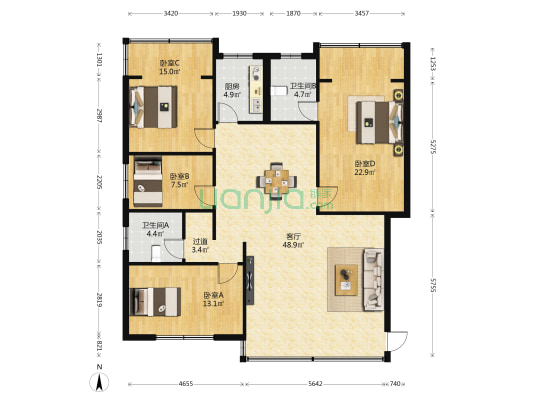 金牛新村 4室1厅2卫 140平方