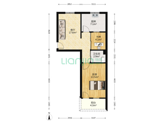 上陡门十二组团东小区 2室1厅1卫 60平方