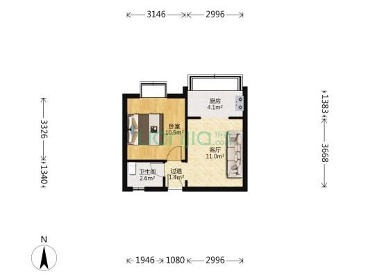 云山路春苑南区和顺里 1室1厅1卫 41平方