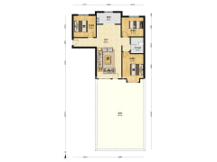 14号楼 一层带100平米院 南北通透3居F 毛坯 看房方便-涿州高铁新干线户型图