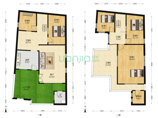 容桂单家红旗社区 5室1厅1卫 144平方