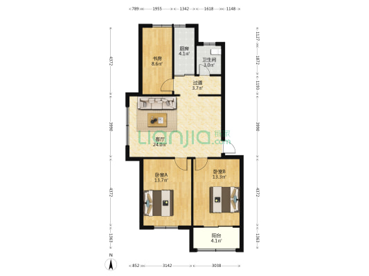 南门外 3室1厅1卫 92平方