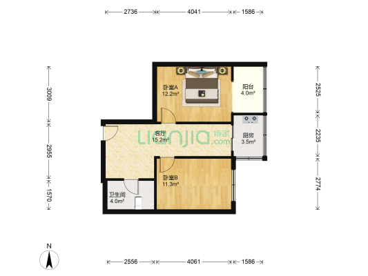 清泉小区 2室1厅1卫 56平方
