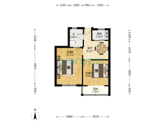 广延路52弄 2室1厅1卫 53平方