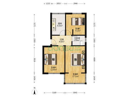 厚诚路 3室0厅1卫 60平方