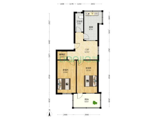 山大北路42-2号 2室0厅1卫 74平方