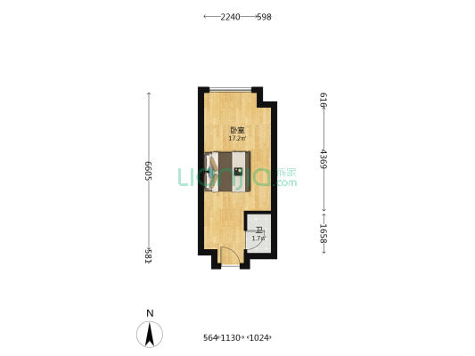 麓公子 1室0厅1卫 33平方