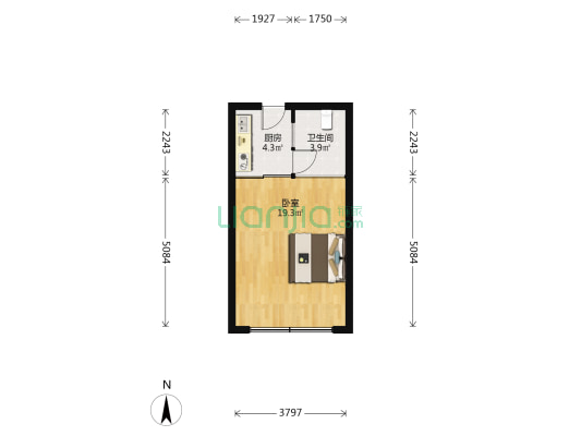 世纪都市雅苑 1室0厅1卫 40平方