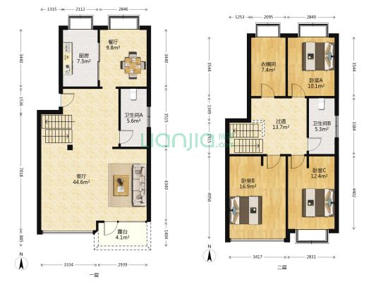 和平家园 3室2厅2卫 163平方