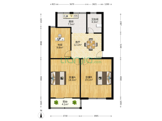 张南弄 3室1厅1卫 92平方