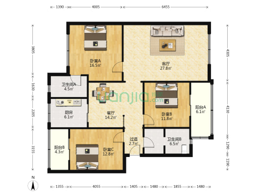 文家二巷32号 3室2厅2卫 134平方