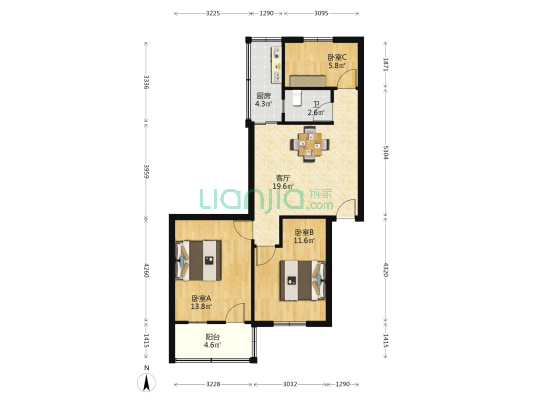 金湖新村 3室1厅1卫 72平方