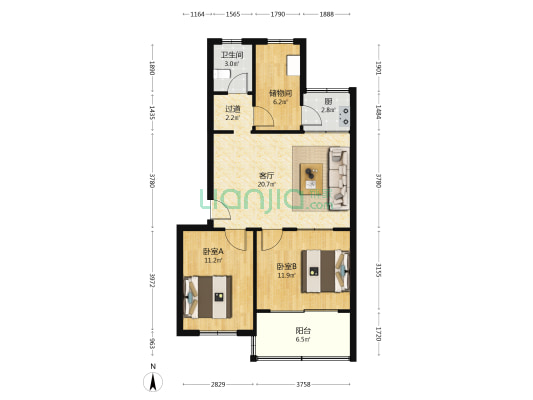 交运小区(奎文区) 2室1厅1卫 78平方