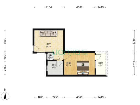 东四街141号 1室1厅1卫 40平方