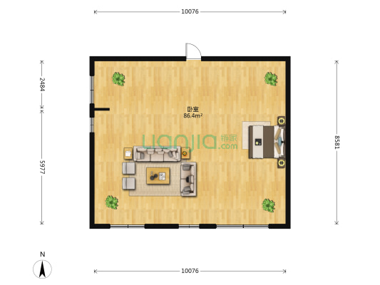 戈登大厦 1室0厅0卫 88平方