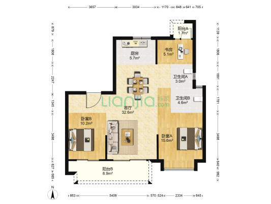 碧桂园云邸华府 3室1厅2卫 115平方