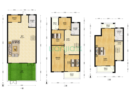 鸿景庄园 4室1厅3卫 306平方