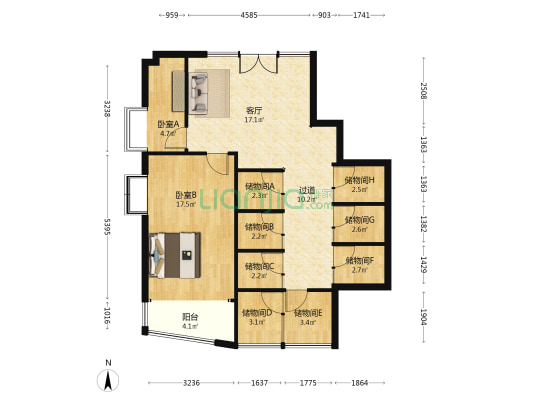 兴威名座 2室1厅0卫 95平方