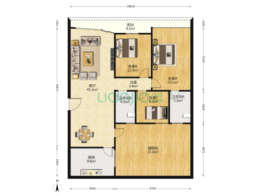 科园三街 3室1厅2卫 132平方