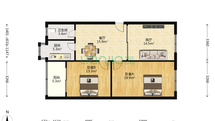 花园公寓二手房实景图