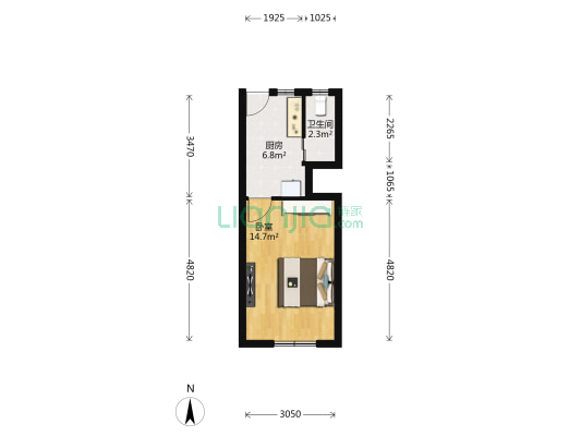 南大街一小区 1室0厅1卫 32平方