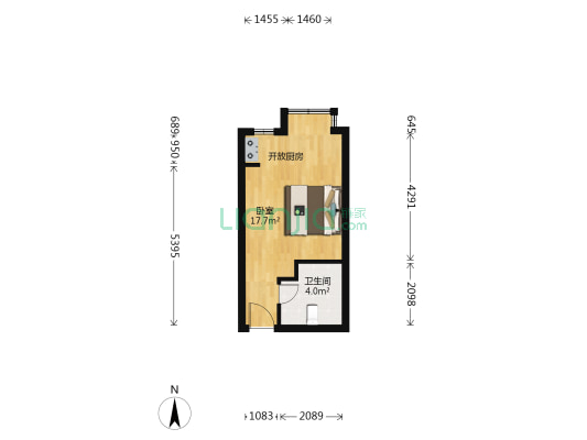 宝家丽公寓 1室0厅1卫 33平方