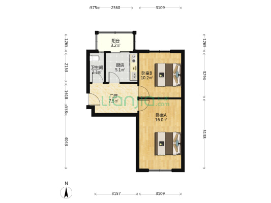 副食大楼 2室0厅1卫 67平方