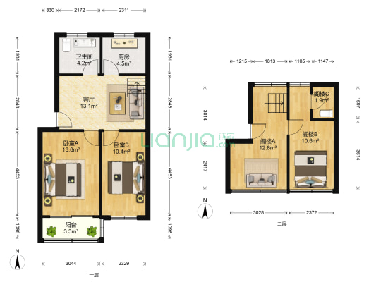相王路 2室1厅1卫 76平方