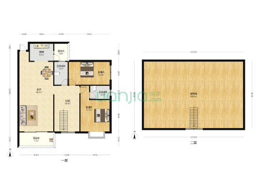 路桥锦绣中央 2室1厅2卫 282平方