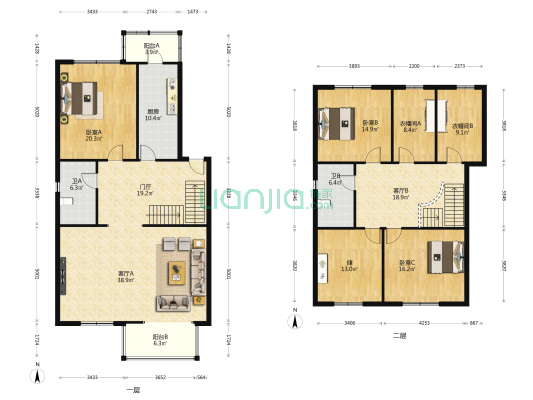 光太雅居 3室2厅2卫 202平方