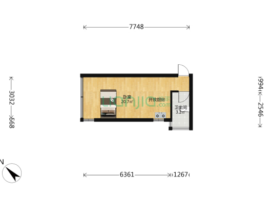 林溪园 1室0厅1卫 34平方