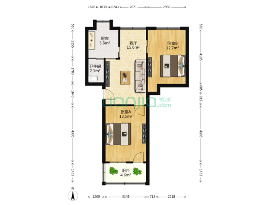 站前西路邮电小区 2室1厅1卫 63平方