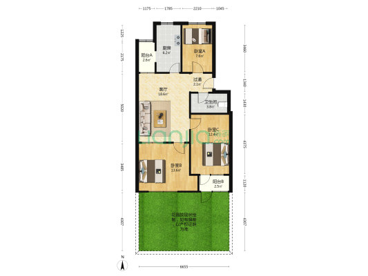 水利局家属楼 3室1厅1卫 84平方
