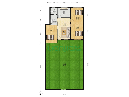 商校家属院 3室1厅2卫 85平方