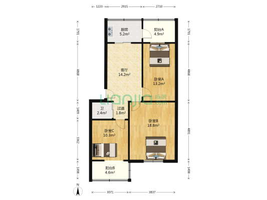 水西关街40号 3室1厅1卫 82平方