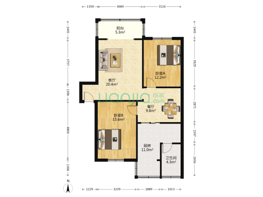 柳城大道东段43号 2室2厅1卫 98平方