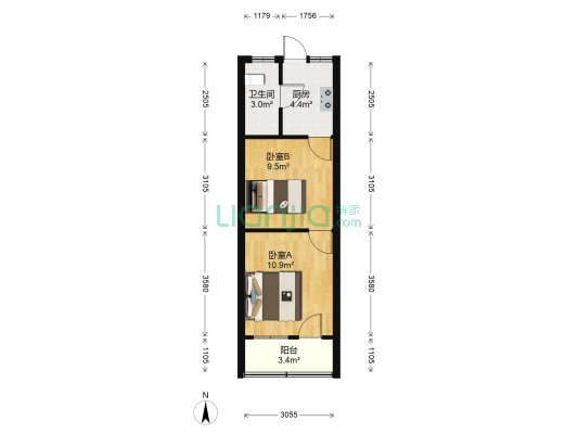 东安小区 2室0厅1卫 37平方
