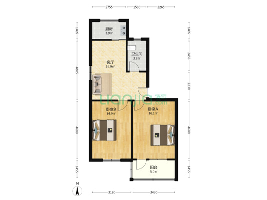 武警家舍 2室1厅1卫 71平方