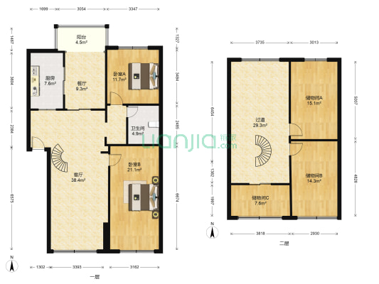 樟河苑 2室2厅1卫 195平方