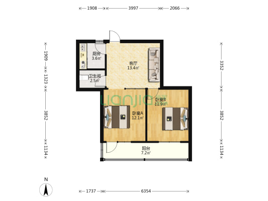 经委家属院 2室1厅1卫 59平方